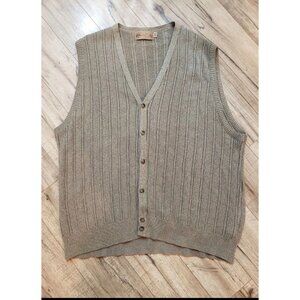 Vintage Shenandoah Vest Adult L Tan Waffle Knit Cotton Mens